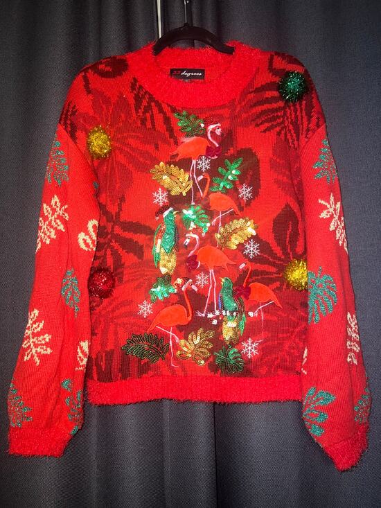 Ugly Christmas Sweater Sweaters - Ugly Christmas Sweater Xmas Size XS Flamingo